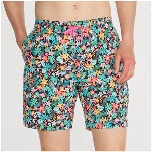 Chubbies The Bloomerangs Lined Classic Swim‎ Trunks in Black Floral Sz XXXL